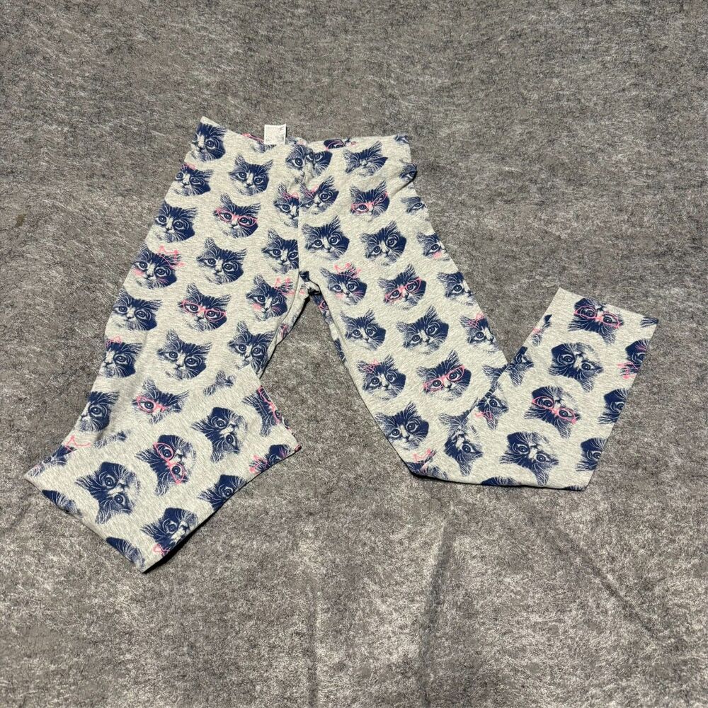 Gap Kids Girls Leggings Size XL Grey Cat Animal Print Print 12 Yrs Stretch Pants